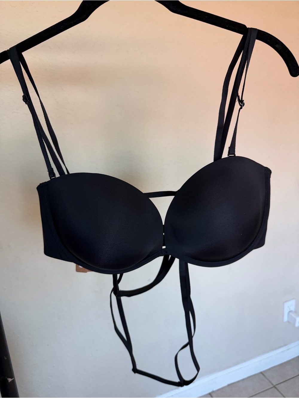 NEW SKIMS Multiway‎ Strapless Underwire Bra Onyx Black 34DDDD NWT